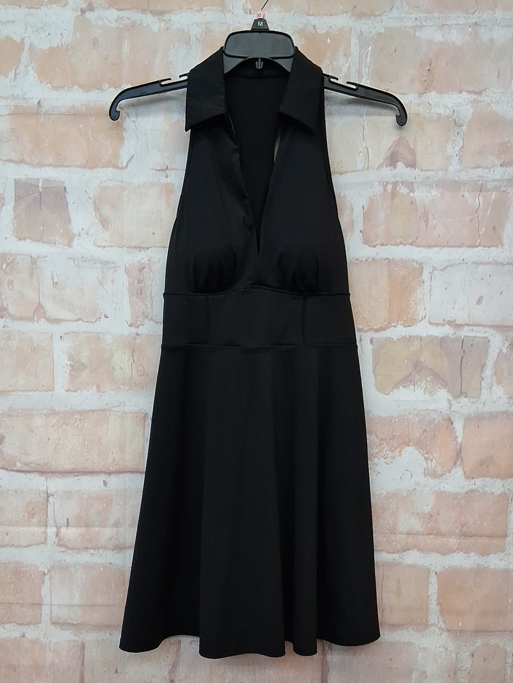 HALARA Black Collared Halter Fit & Flare Dress